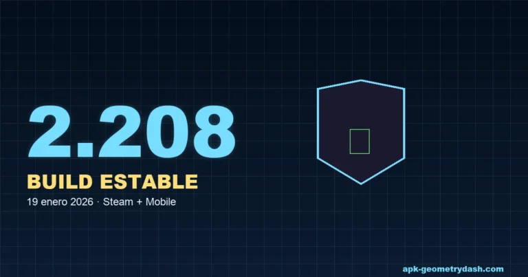 Geometry Dash 2.208 APK build estable Steam