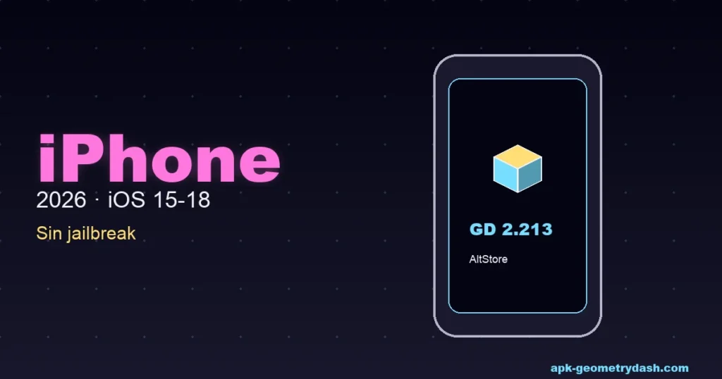 Geometry Dash iPhone iOS 2026 AltStore sin jailbreak